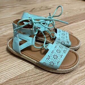 Genuine Kids Mint Sandals Sz 11 Blue Girls Green